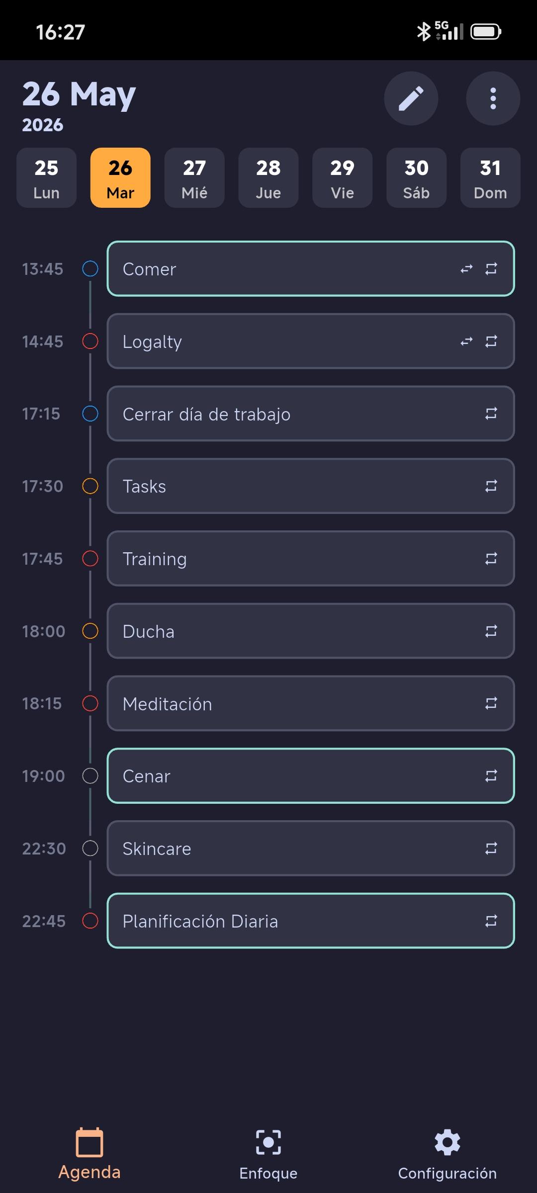 Vista agenda